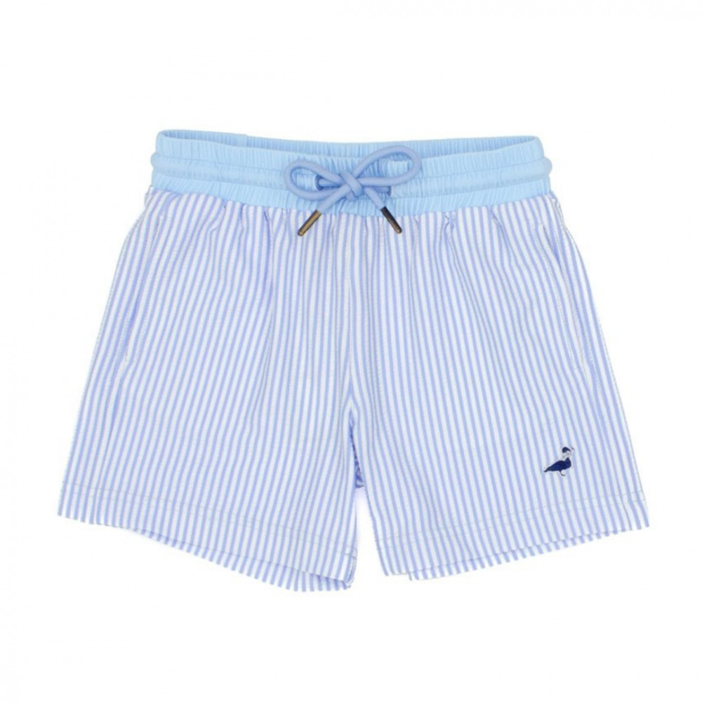 Properly Tied Swim Trunks Blue Seersucker